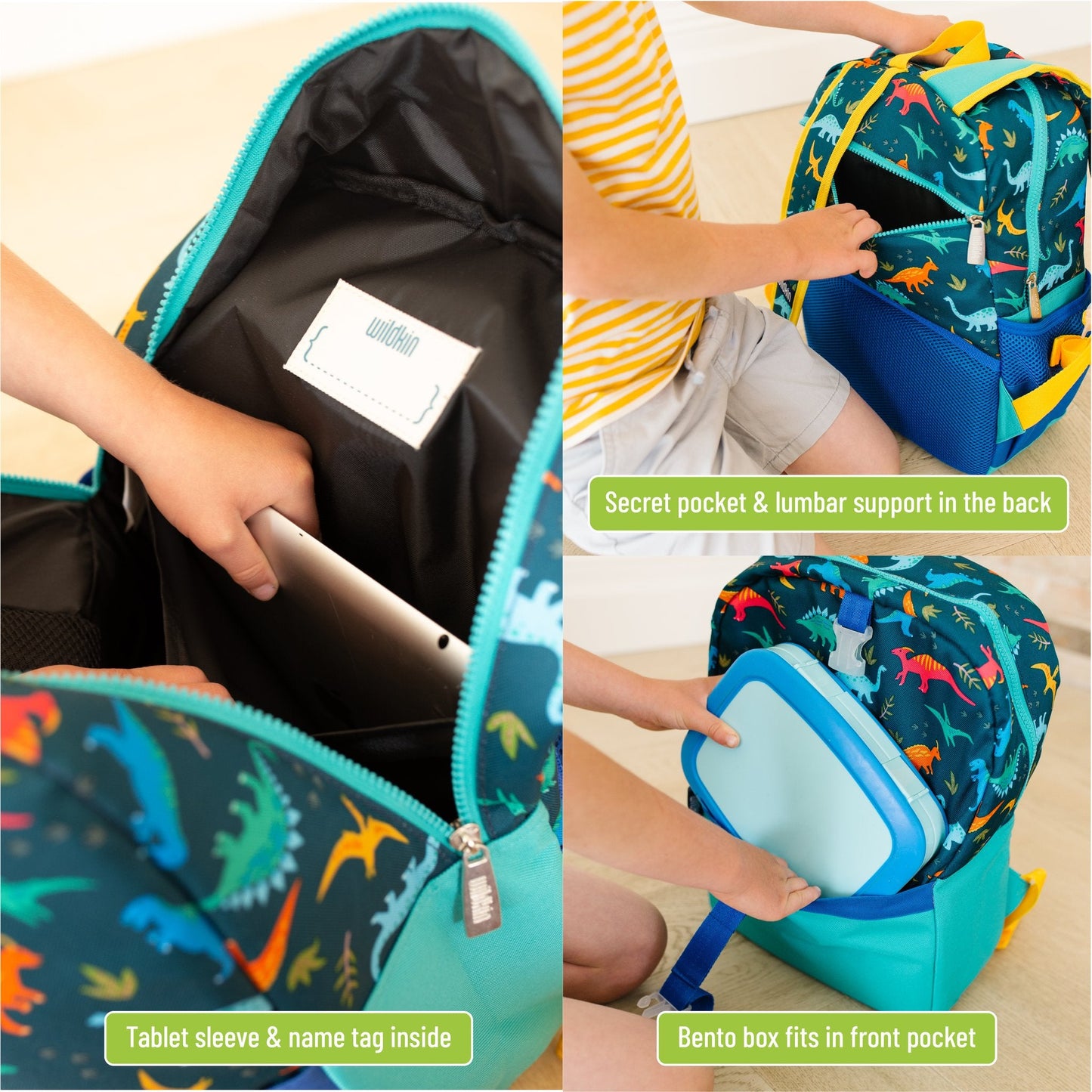 Wildkin Vegan Clip-in Lunch Box+Pack It All 15" Backpack Set