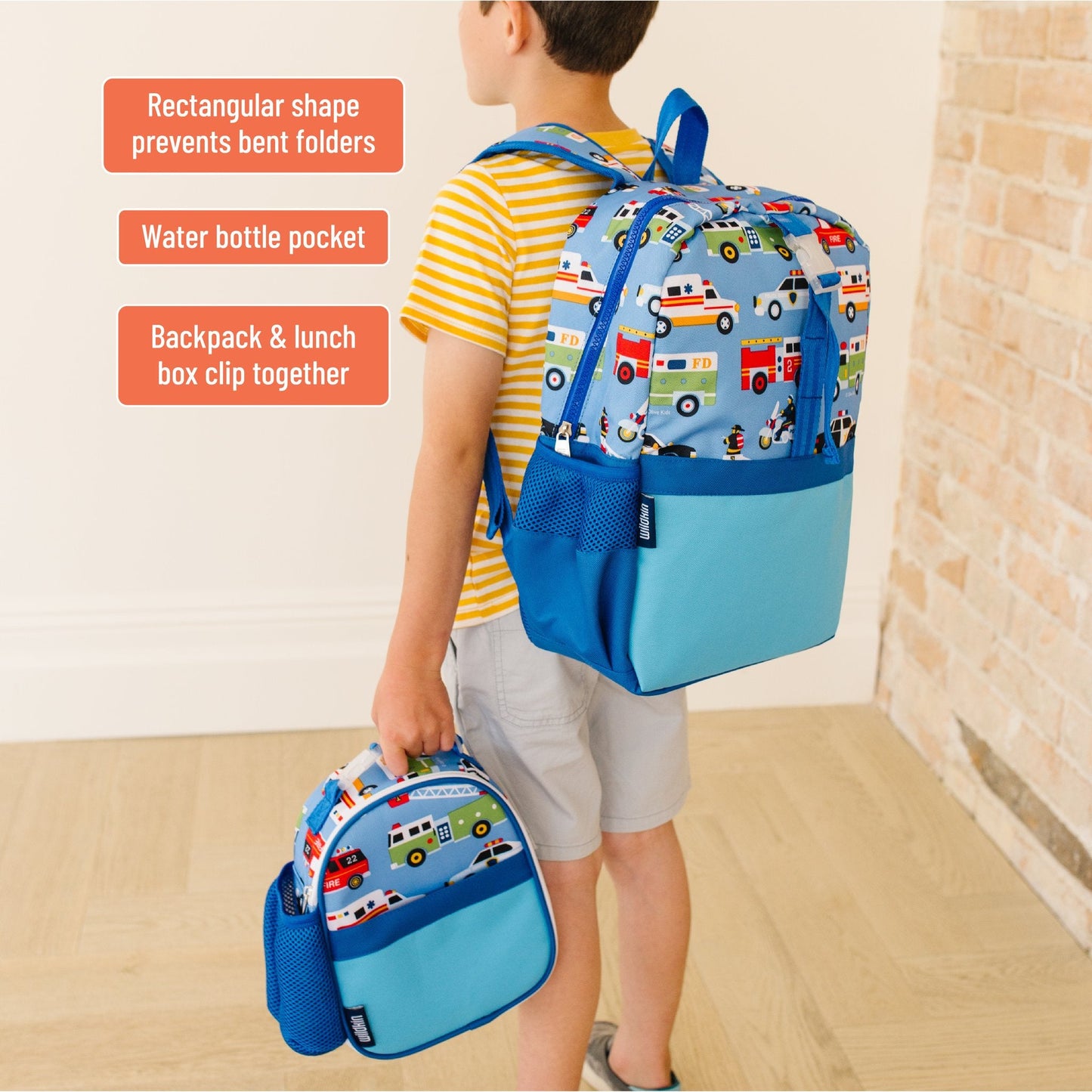 Wildkin Vegan Clip-in Lunch Box+Pack It All 15" Backpack Set