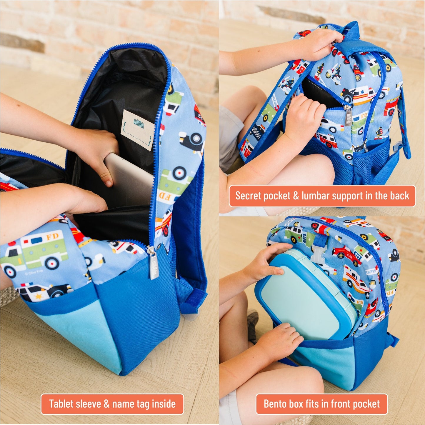 Wildkin Vegan Clip-in Lunch Box+Pack It All 15" Backpack Set