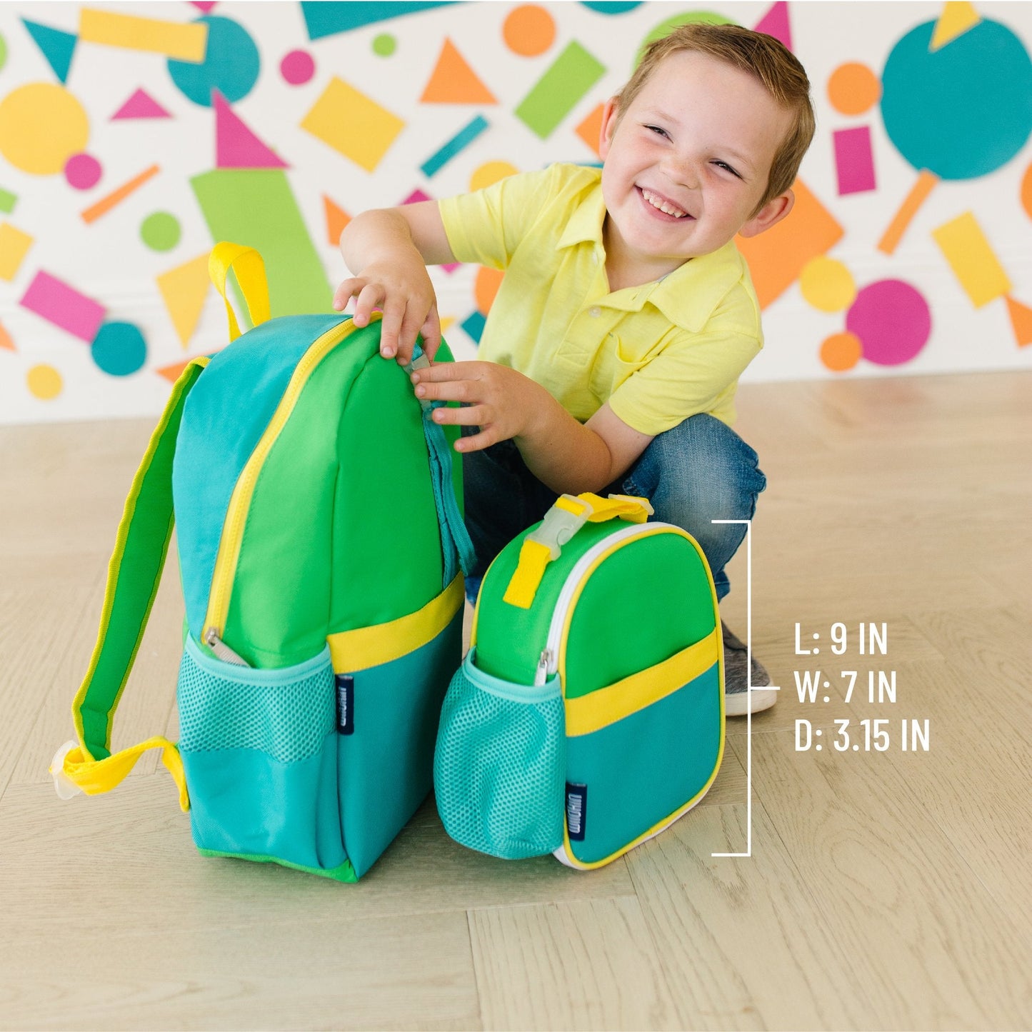 Wildkin Vegan Clip-in Lunch Box+Pack It All 15" Backpack Set