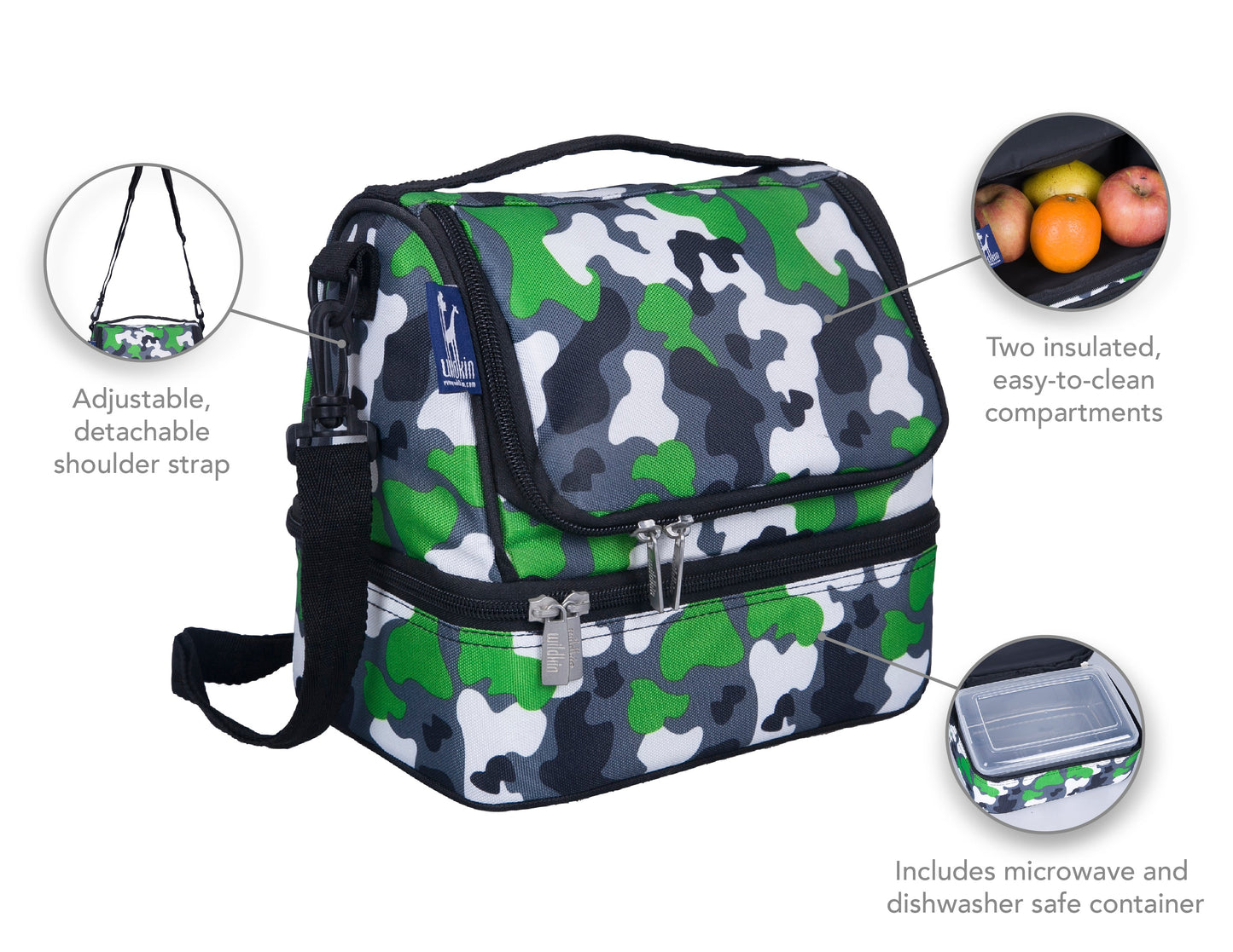 Wildkin Insulated Two Compartment Lunch Bag