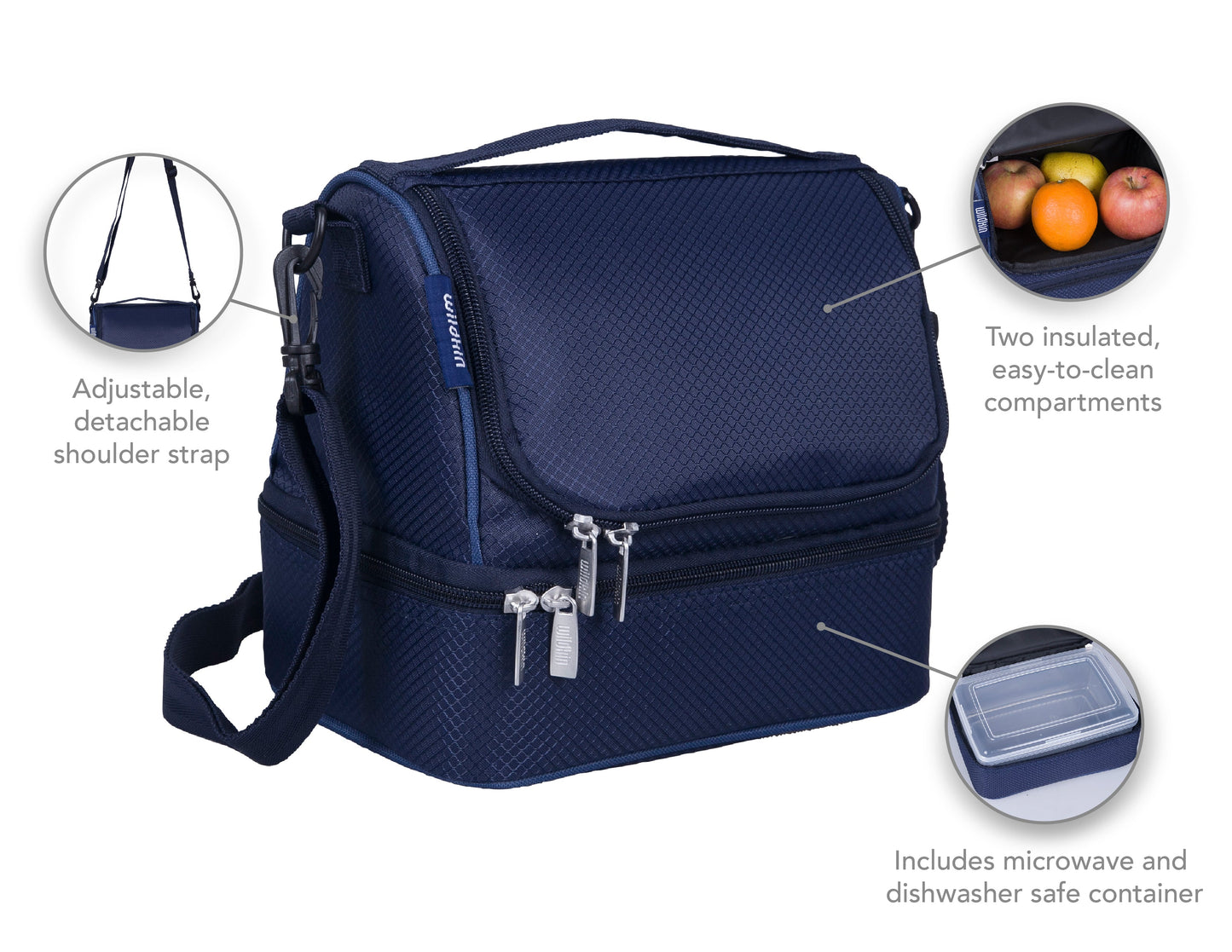Wildkin Insulated Two Compartment Lunch Bag