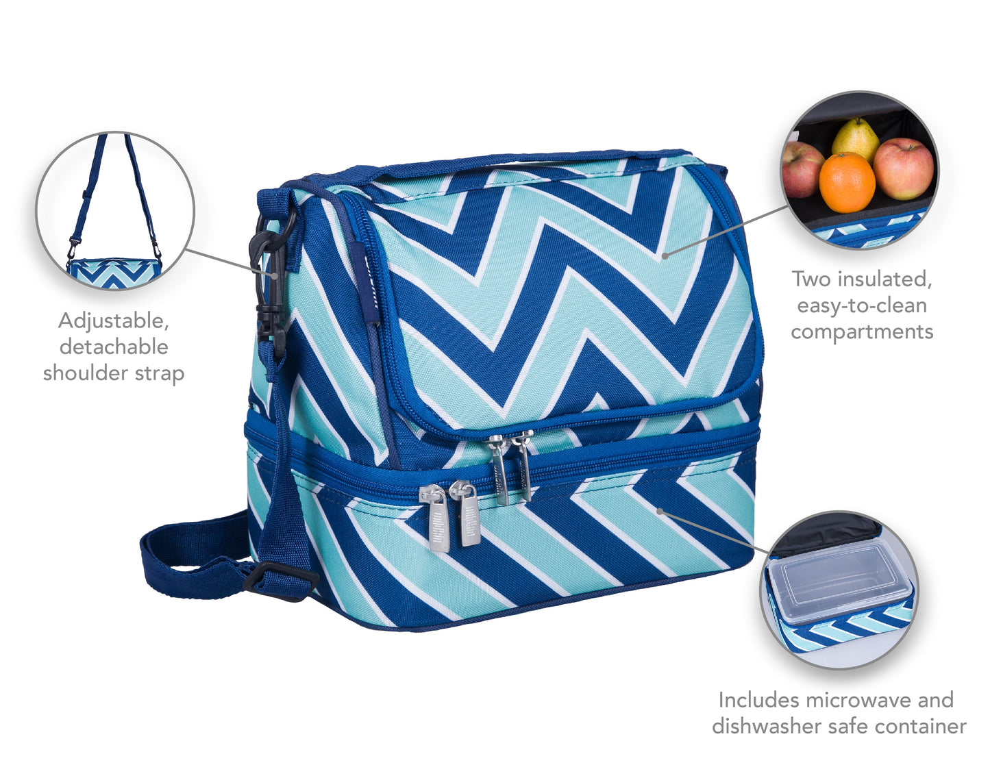 Wildkin Insulated Two Compartment Lunch Bag