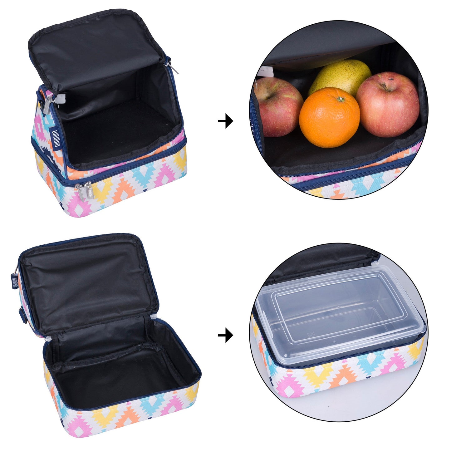 Wildkin Insulated Two Compartment Lunch Bag