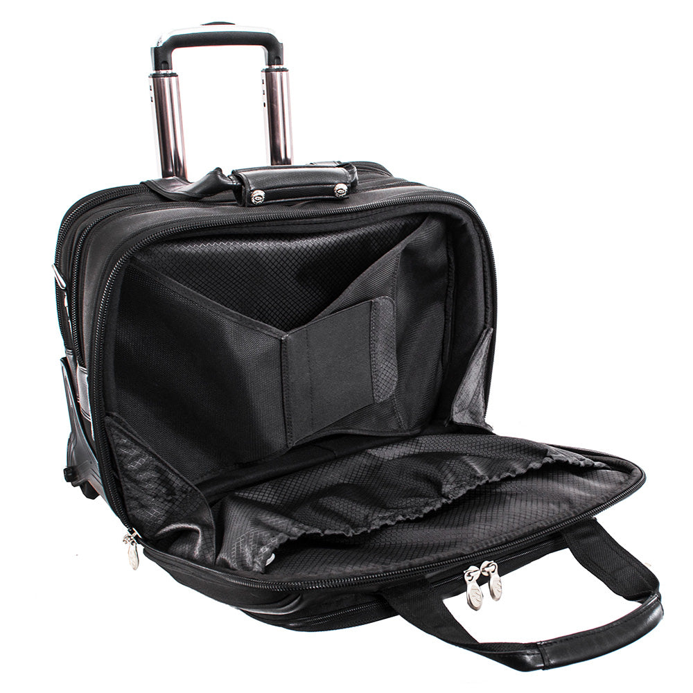 McKlein Chicago 17" Nylon Patented Detachable -Wheeled Laptop Overnight with Removable Briefcase