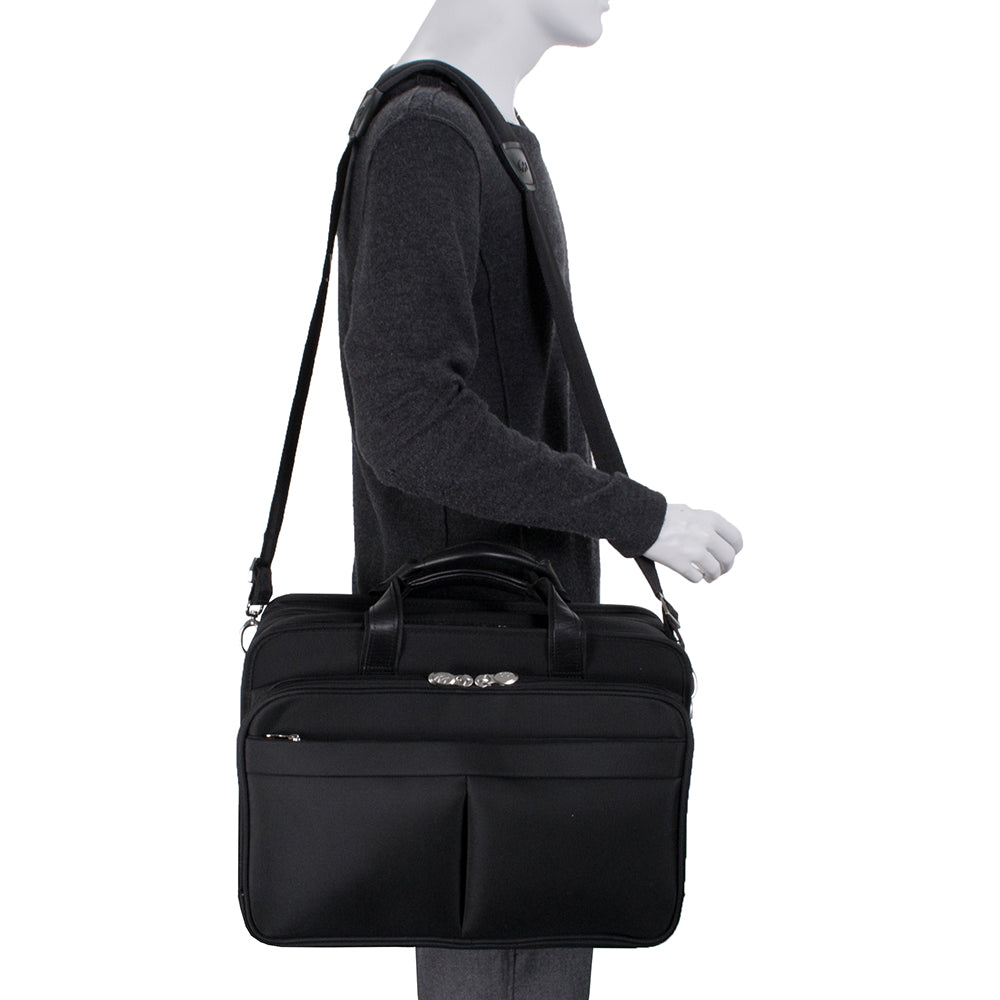 McKlein WALTON 17" Nylon Expandable Double Compartment Laptop Briefcase w/ Removable Sleeve