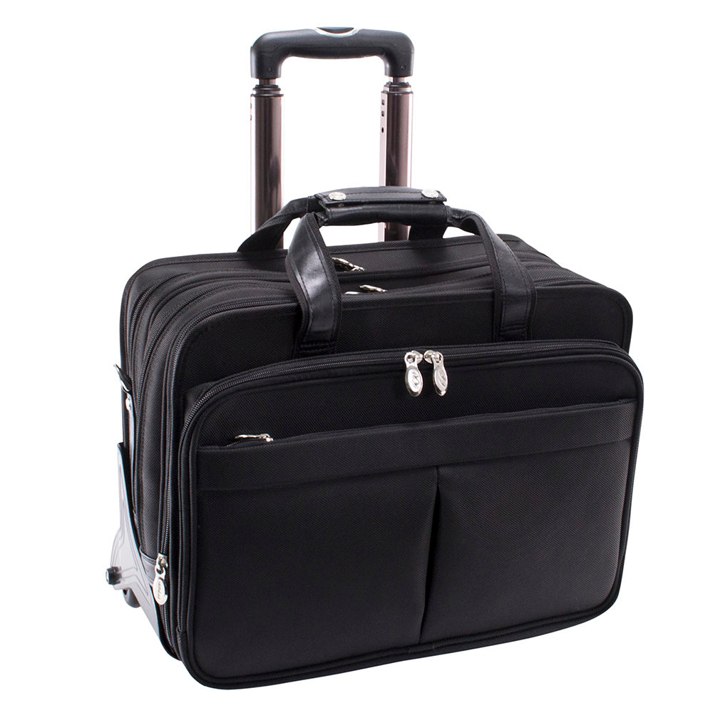 McKlein ROOSEVELT 17" Nylon Patented Unisex Detachable 2-in-1 Wheeled Laptop Briefcase w/ Removable Sleeve