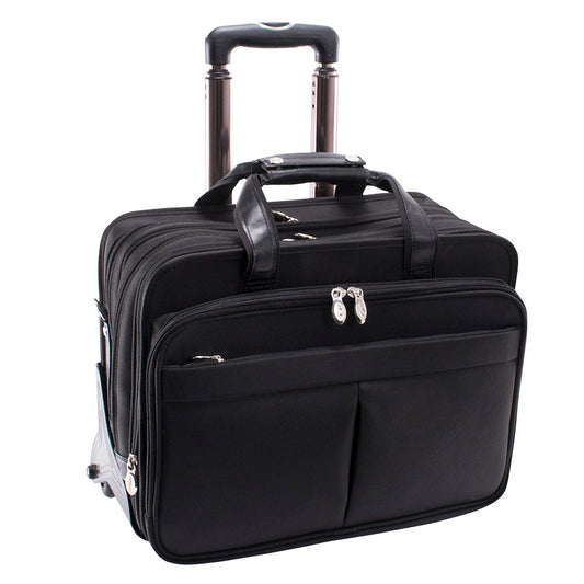 McKlein ROOSEVELT 17" Nylon Patented Unisex Detachable 2-in-1 Wheeled Laptop Briefcase w/ Removable Sleeve