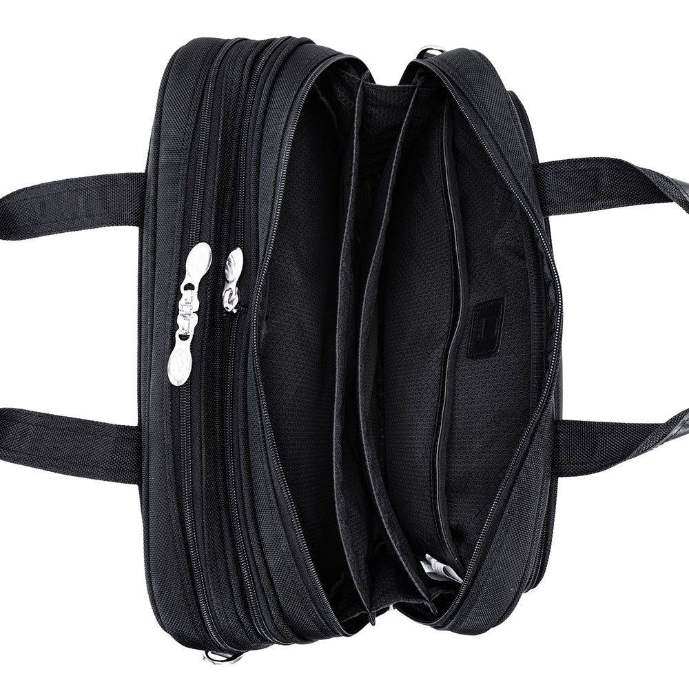 McKlein Pearson 17" Nylon Expandable Double Compartment Laptop Briefcase