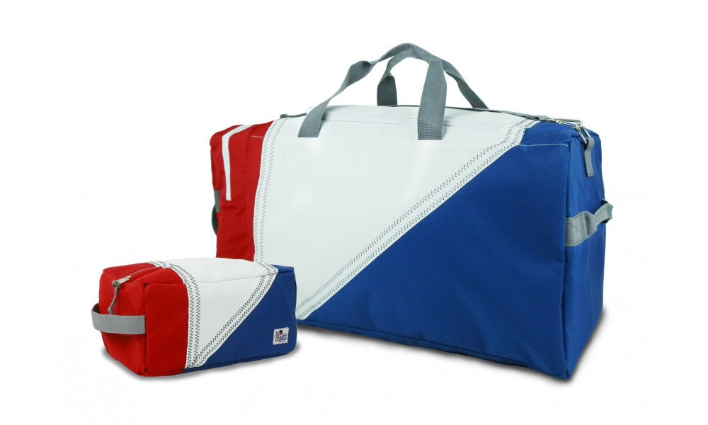 SailorBags Tri-Sail Sport 2 Piece Set Duffel Bag+Toiletry Kit