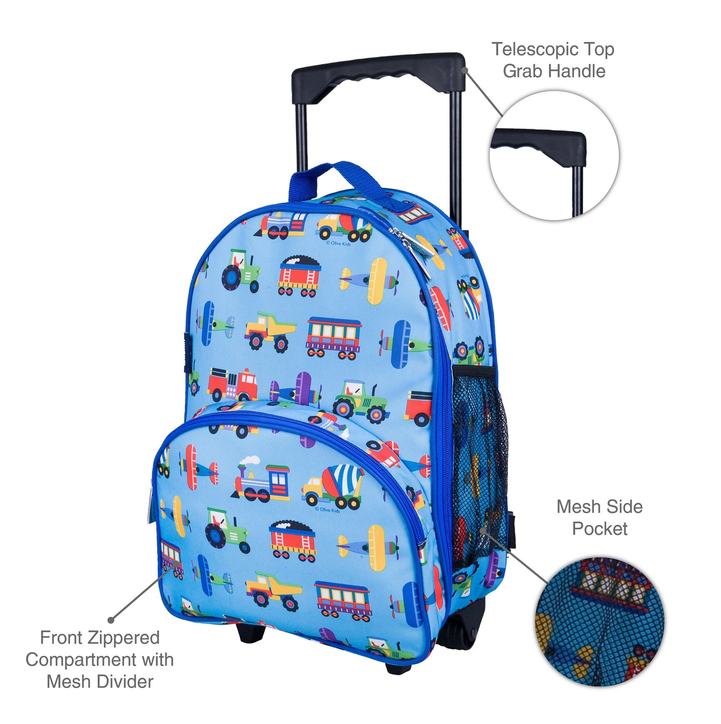 Wildkin Kids Rolling Luggage Under-seat Carry-on 16"