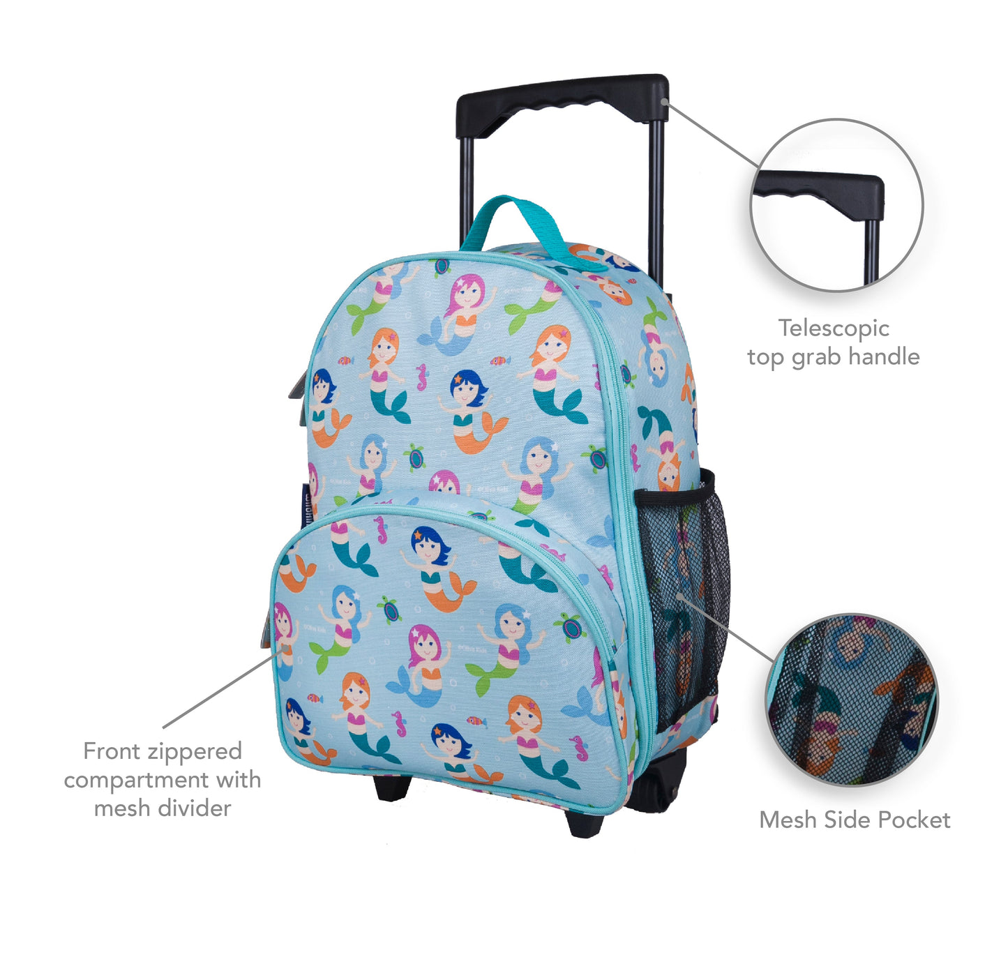 Wildkin Kids Rolling Luggage Under-seat Carry-on 16" Age:3-10