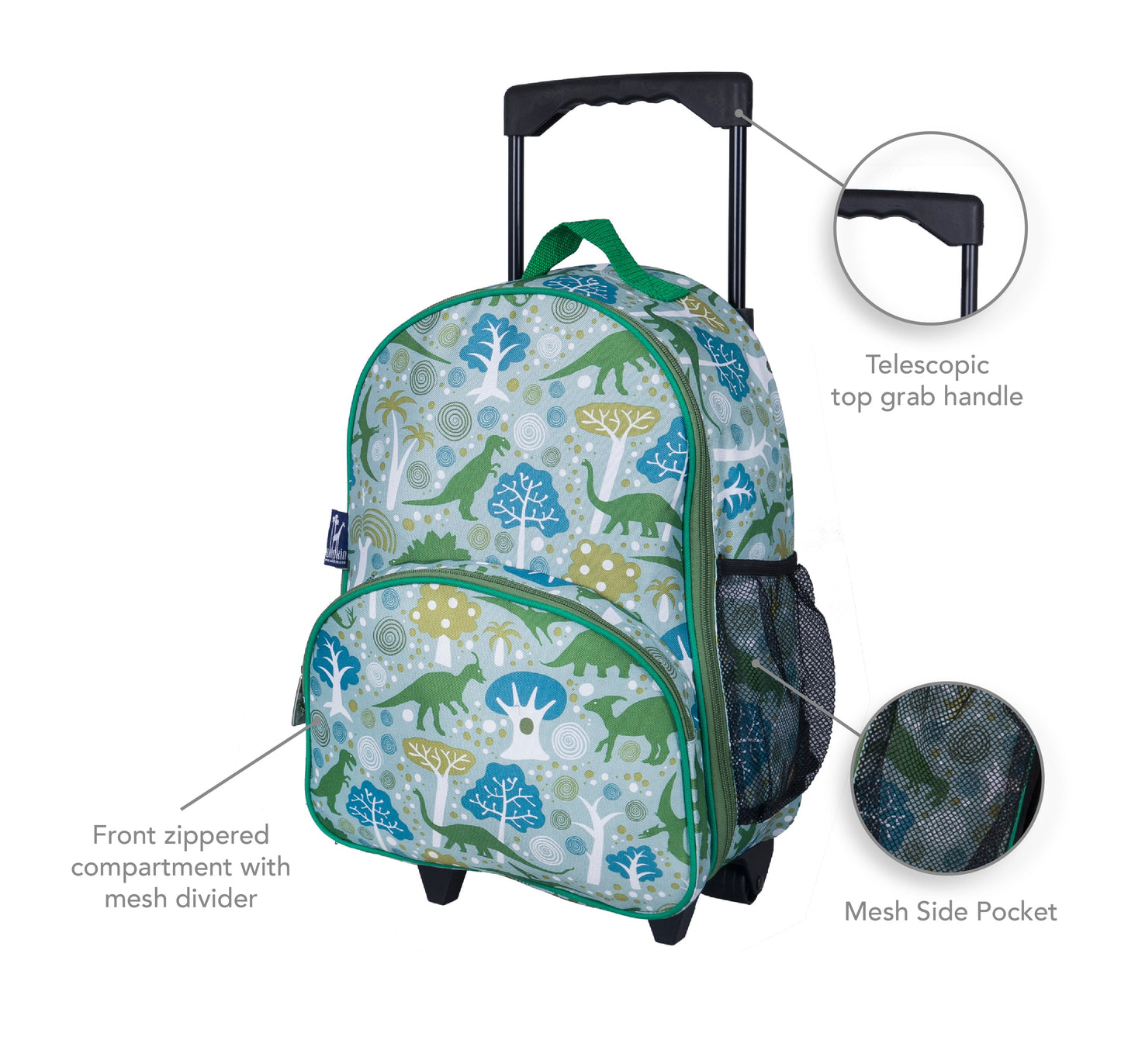 Wildkin Kids Rolling Luggage Under-seat Carry-on 16"