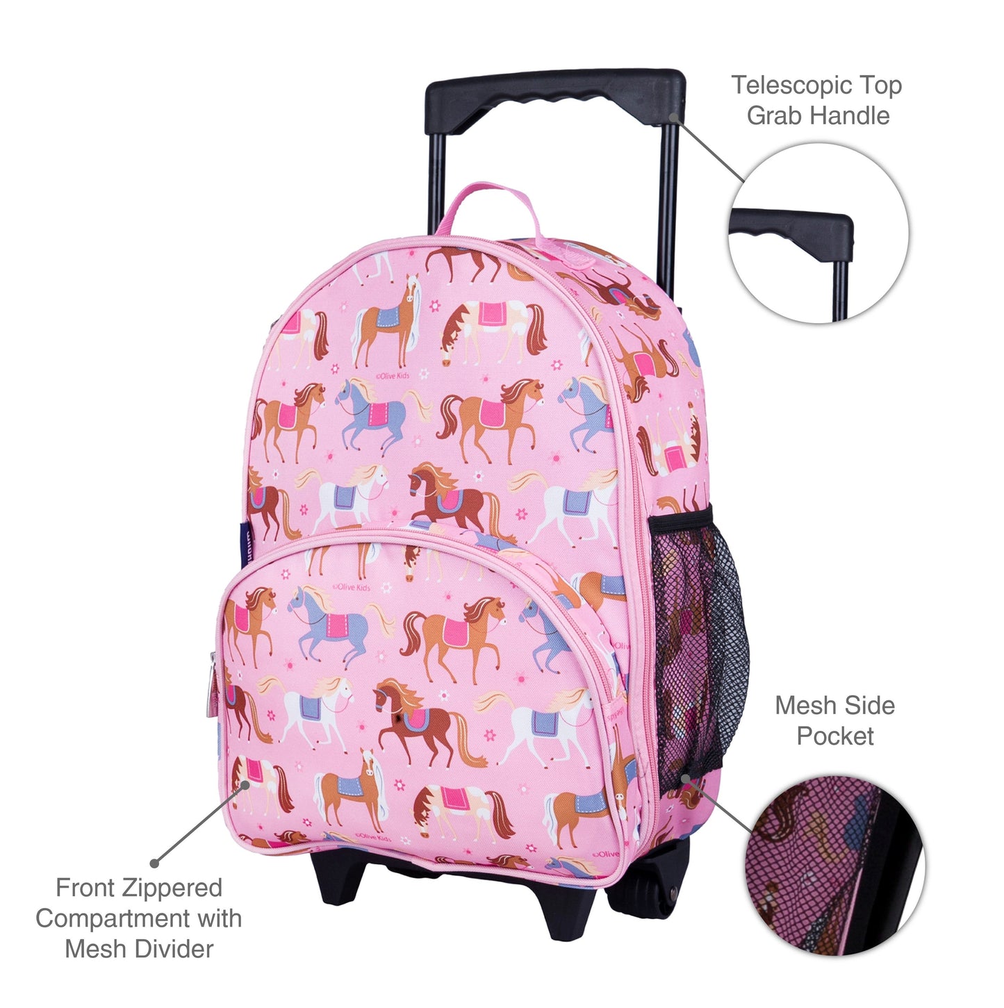 Wildkin Kids Rolling Luggage Under-seat Carry-on 16" Age: 3-10