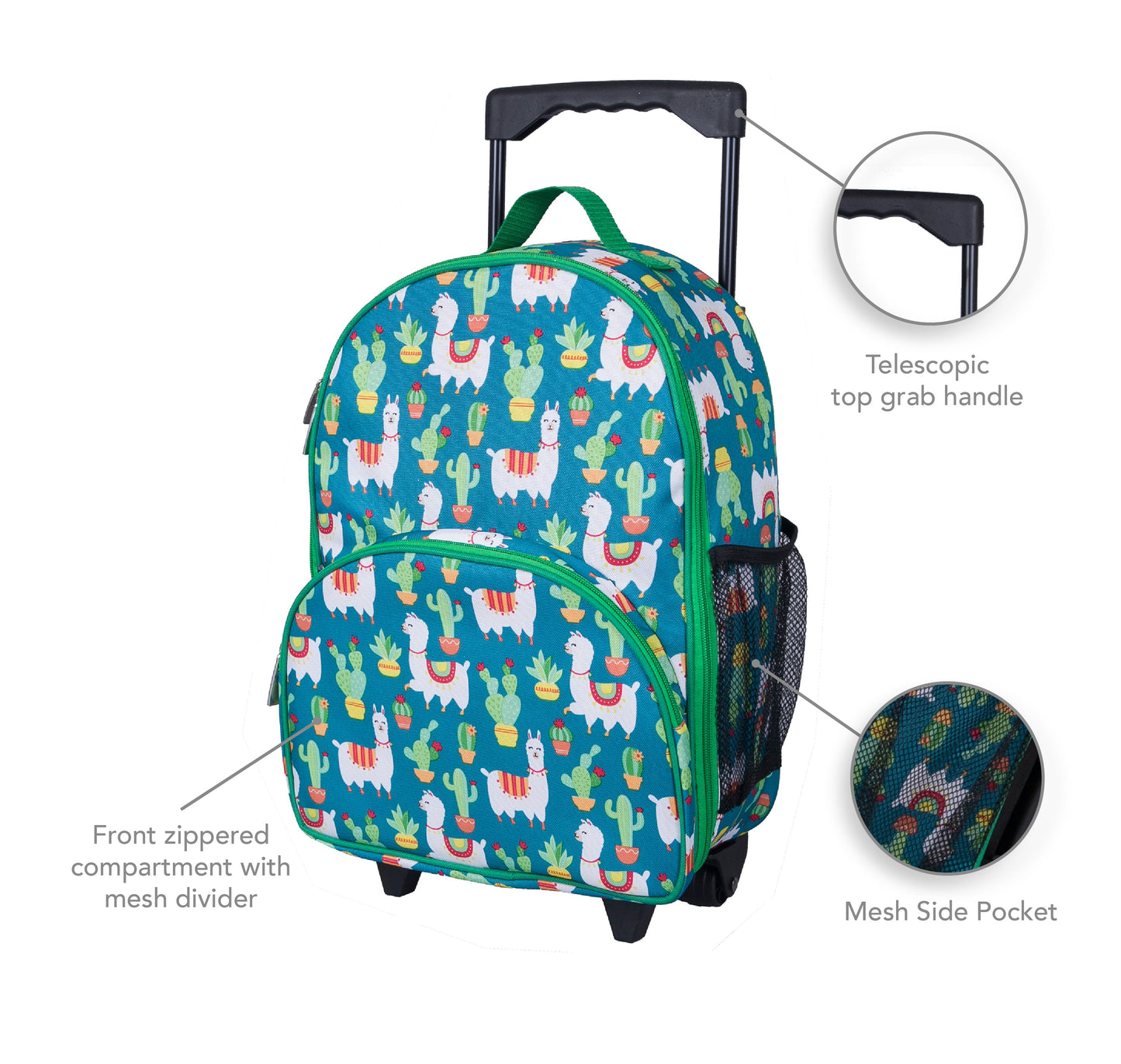 Wildkin Kids Rolling Luggage Under-seat Carry-on 16" Age:3-10