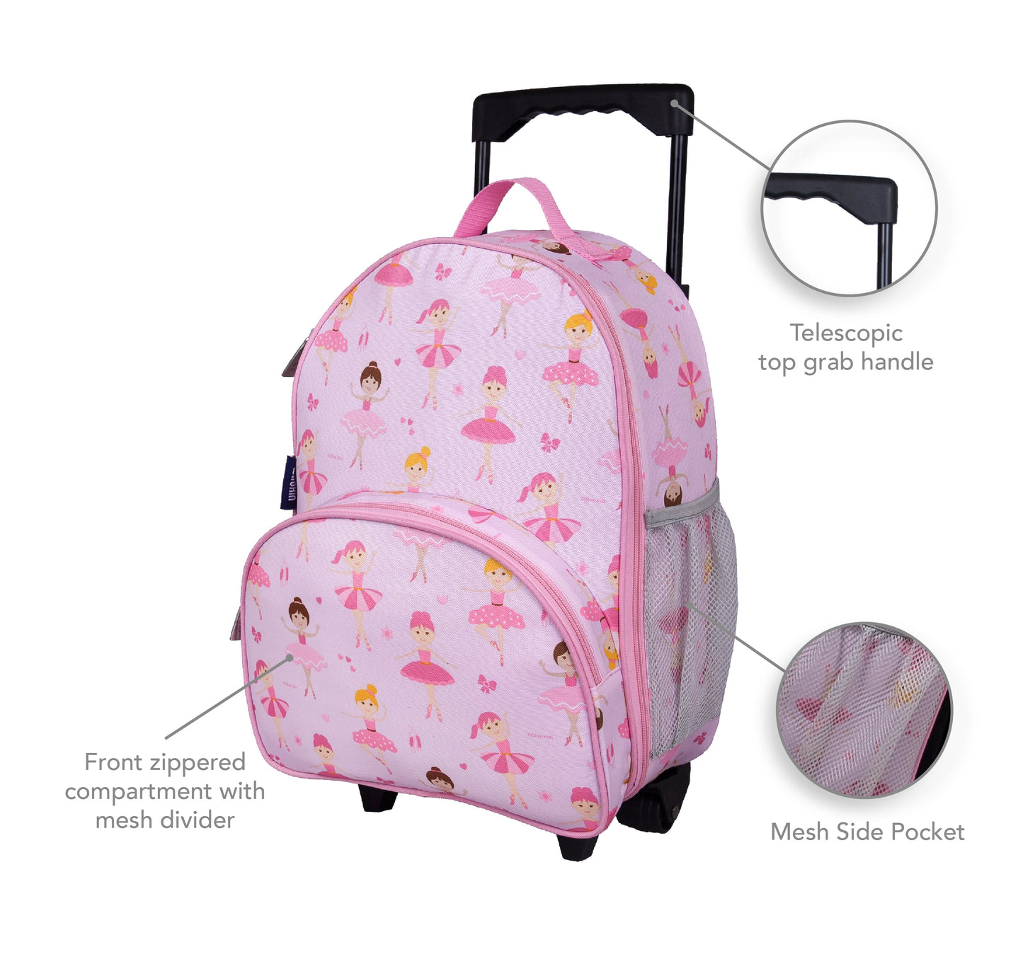 Wildkin Kids Rolling Luggage Under-seat Carry-on 16" Age:3-10