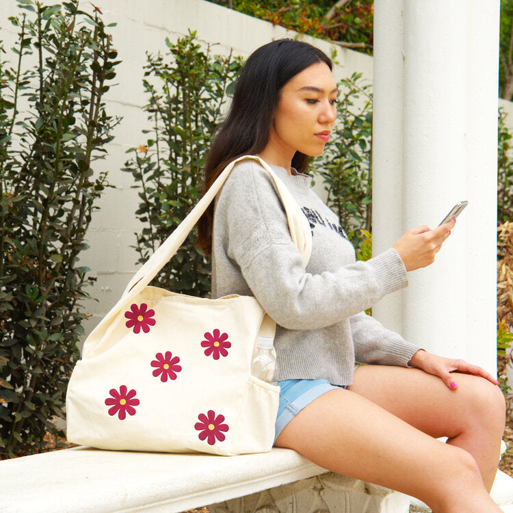 Vine Street Market Large Vegan Canvas Tote Shoulder Bag