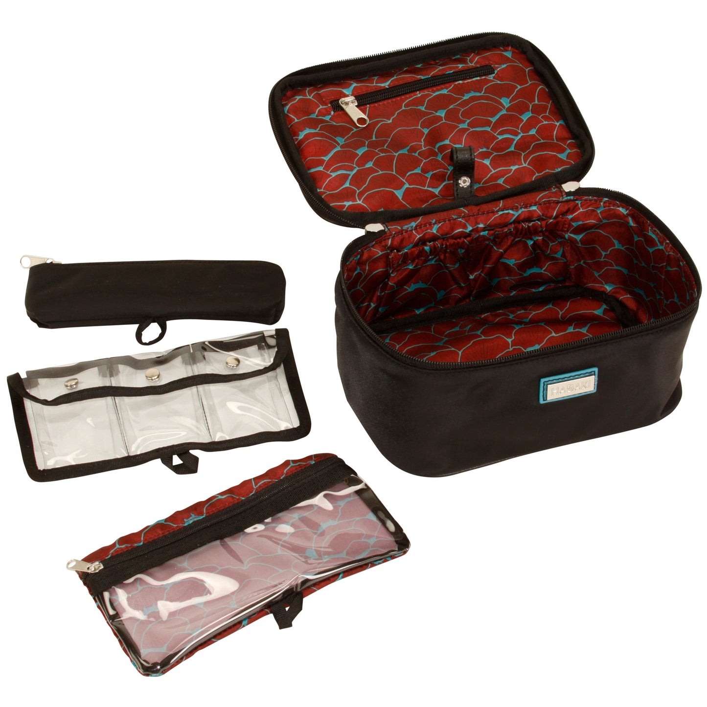 Hadaki Eco-friendly Vegan Leather Train Case Travel Organizer Cosmetic Case