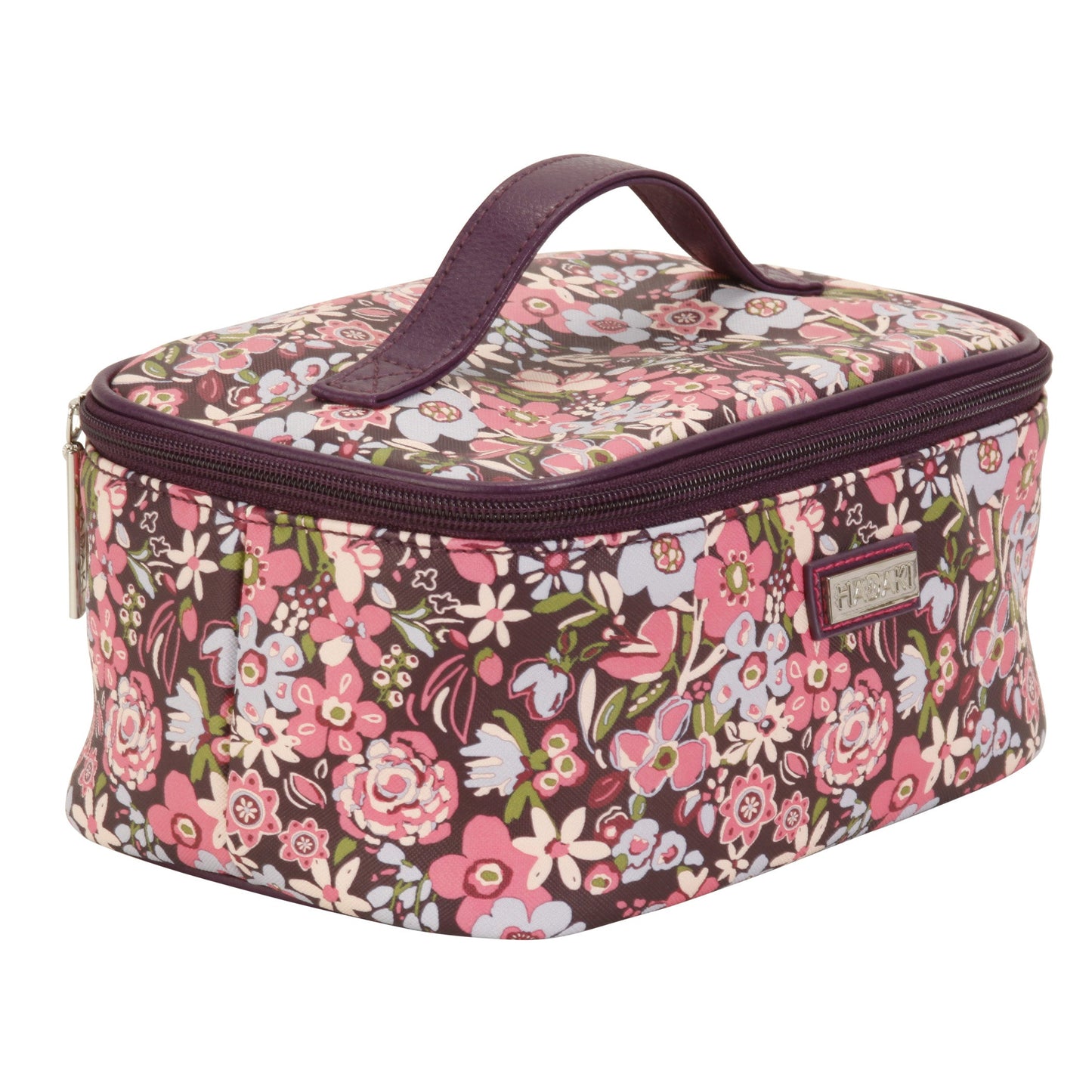 Hadaki Eco-friendly Vegan Leather Train Case Travel Organizer Cosmetic Case
