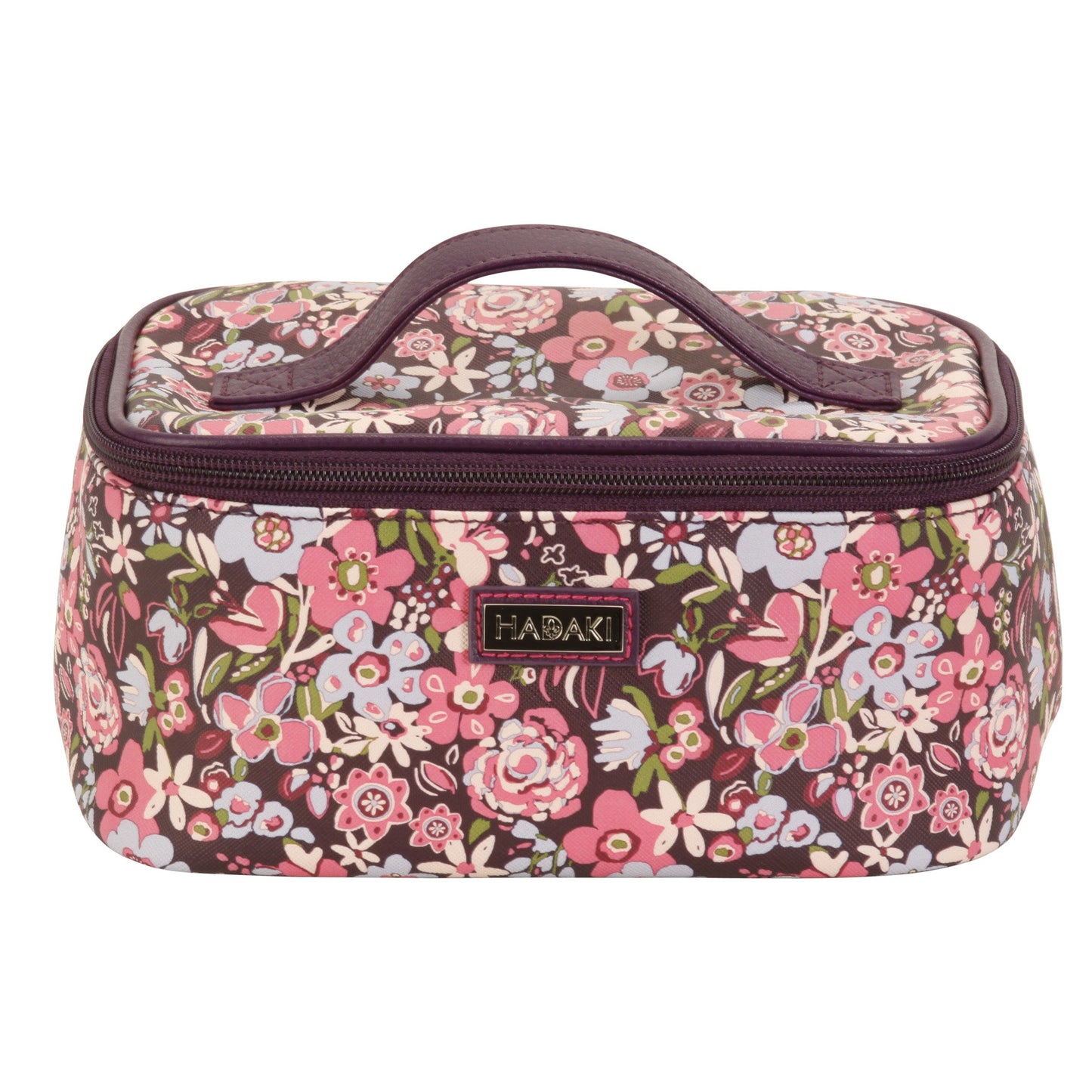 Hadaki Eco-friendly Vegan Leather Train Case Travel Organizer Cosmetic Case