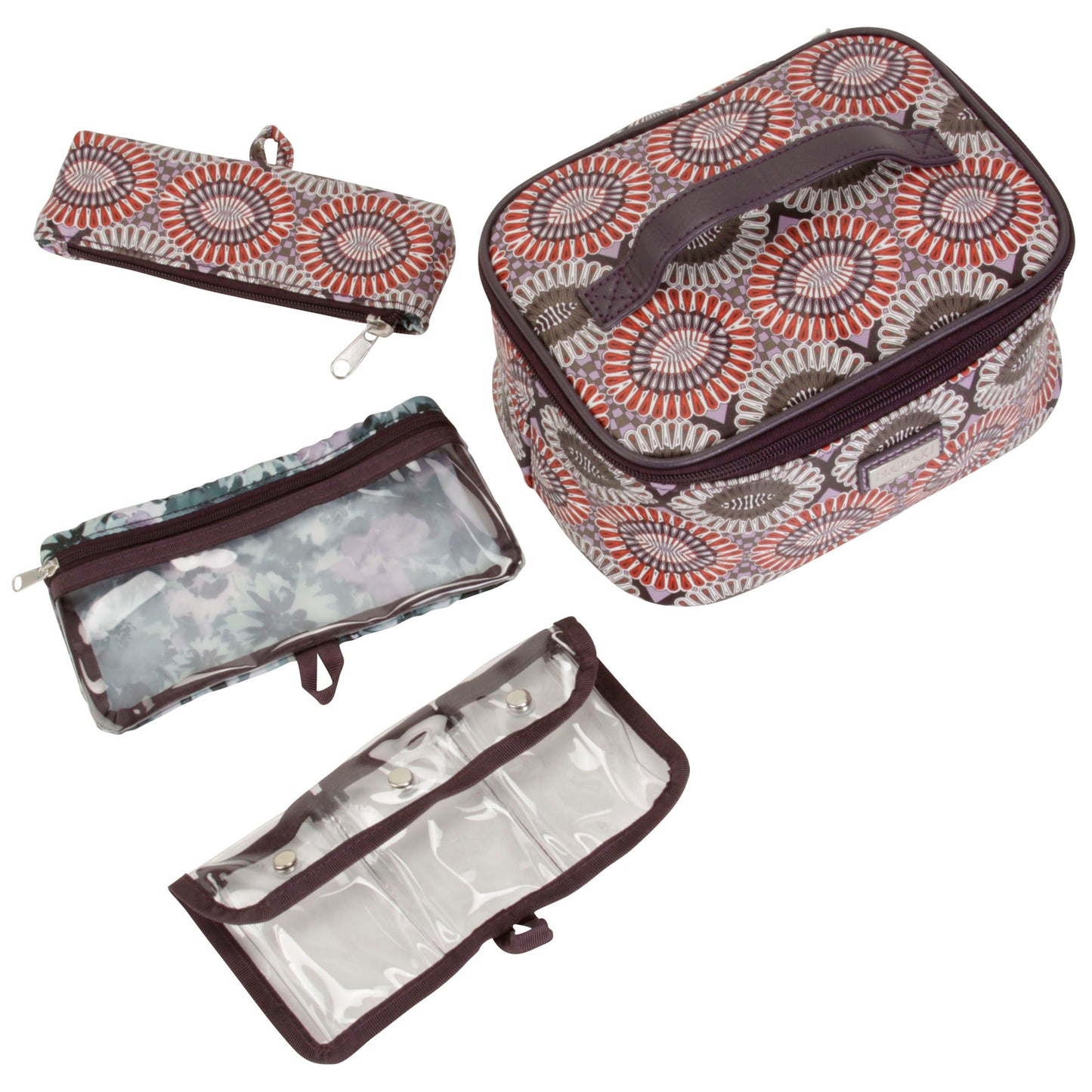 Hadaki Eco-friendly Vegan Leather Train Case Travel Organizer Cosmetic Case