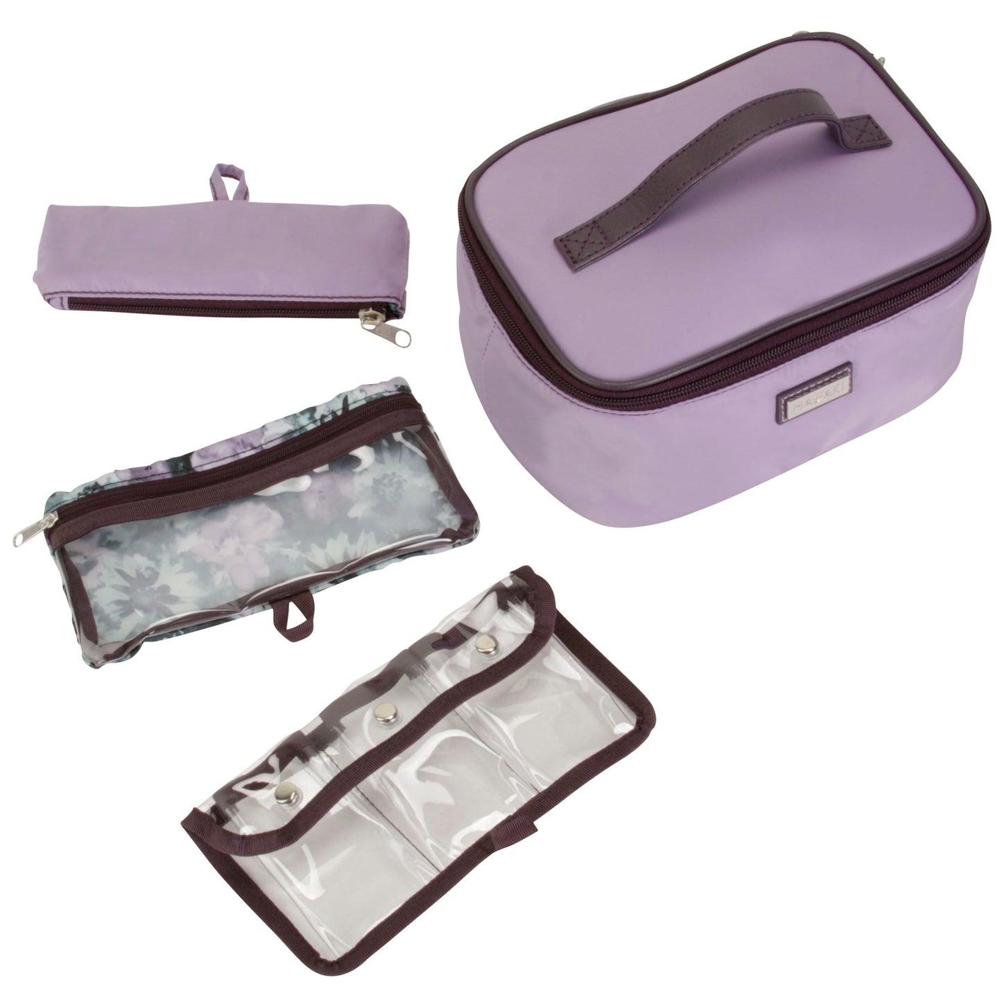 Hadaki Eco-friendly Vegan Leather Train Case Travel Organizer Cosmetic Case