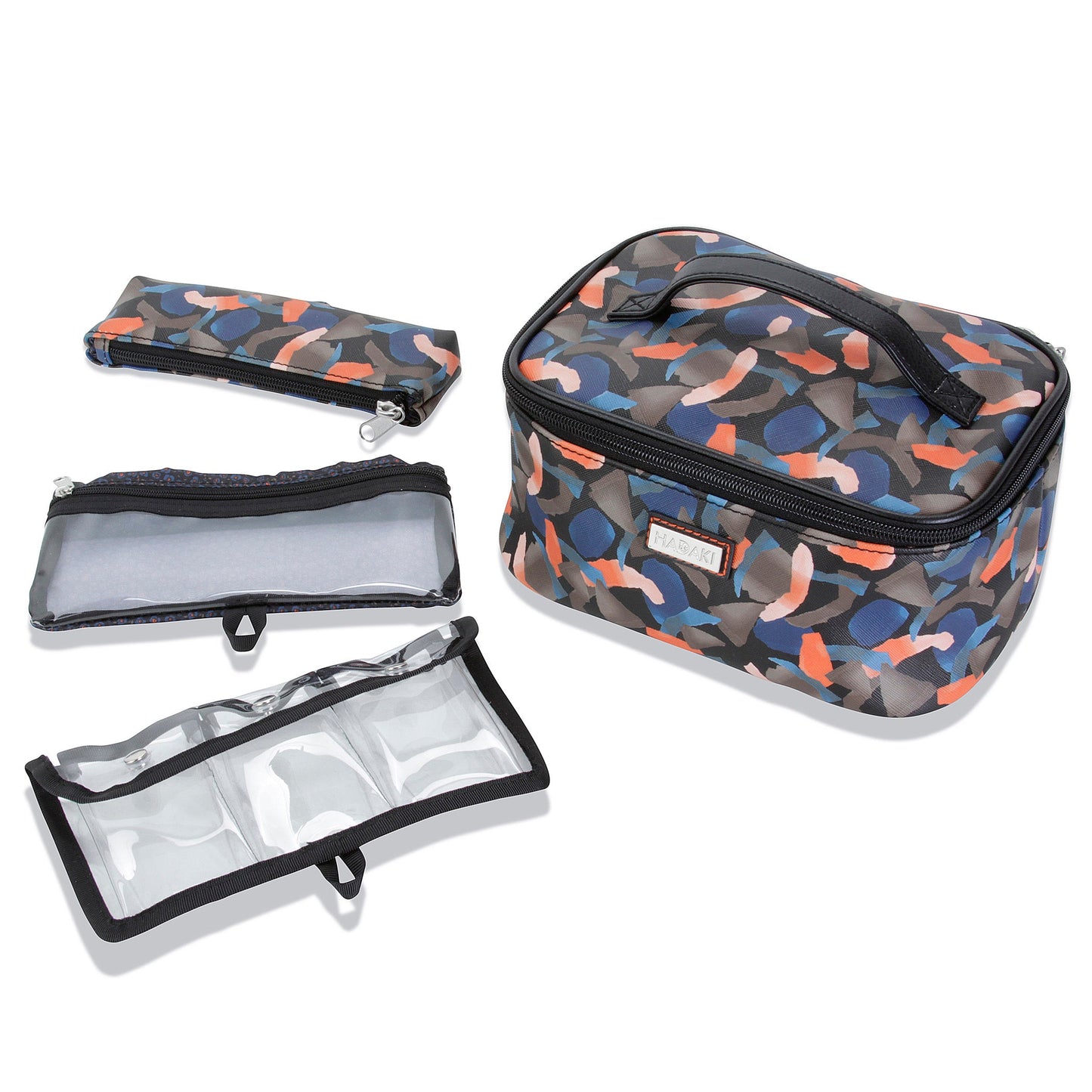 Hadaki Eco-friendly Vegan Leather Train Case Travel Organizer Cosmetic Case