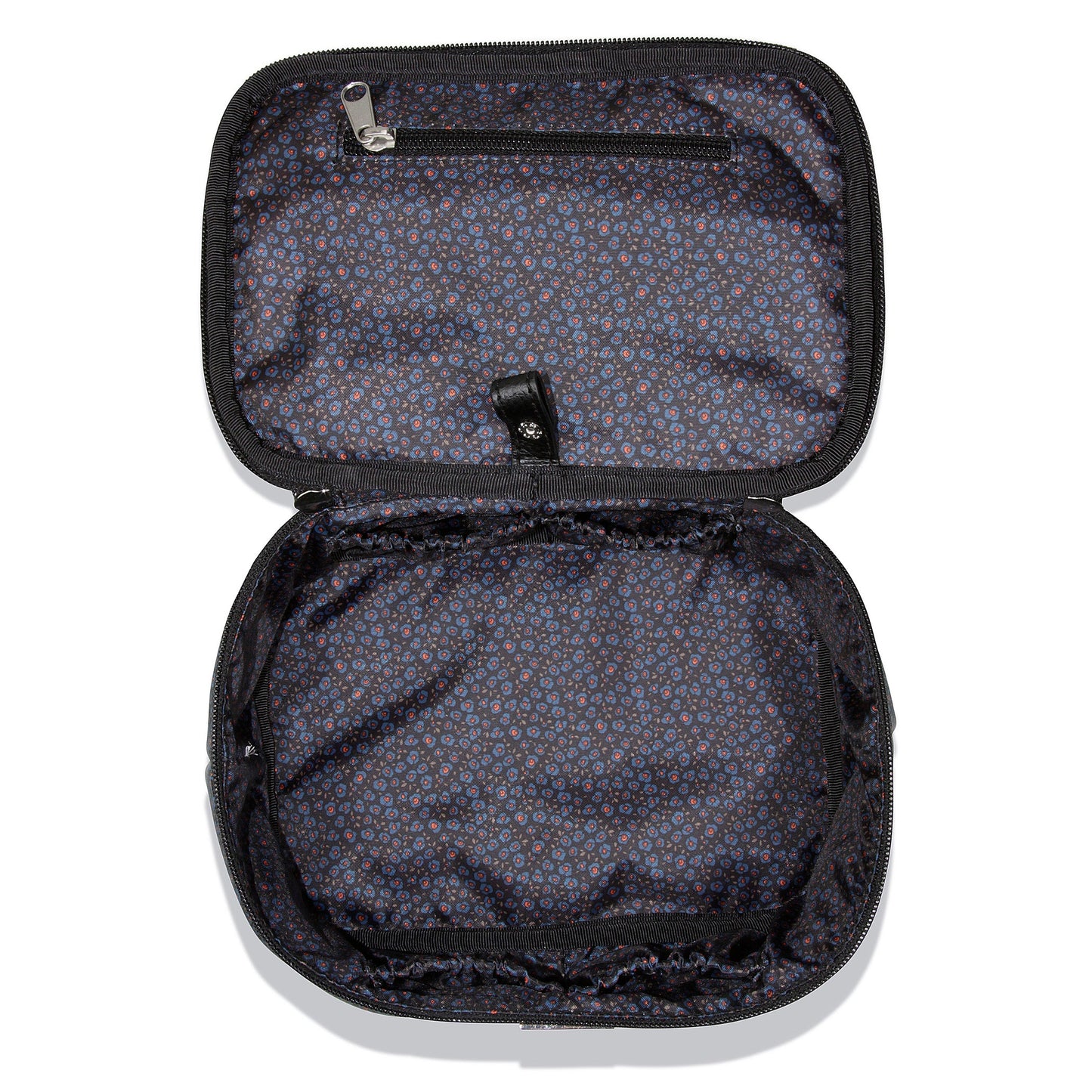 Hadaki Eco-friendly Vegan Leather Train Case Travel Organizer Cosmetic Case