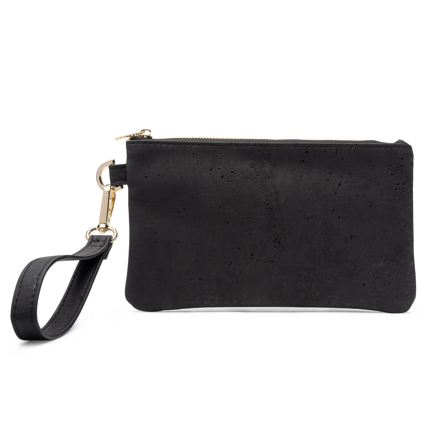 White Rhino Majestic Black Cork Vegan leather and Eco friendly Wristlet