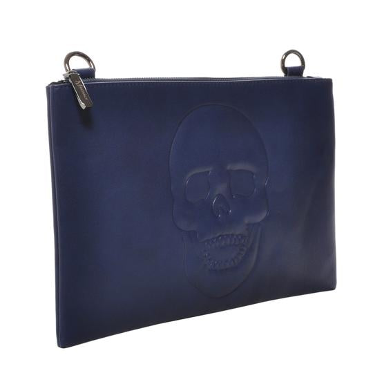 Mechaly Women's Skully Vegan Leather Skull Clutch Crossbody Handbag
