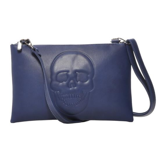 Mechaly Women's Skully Vegan Leather Skull Clutch Crossbody Handbag