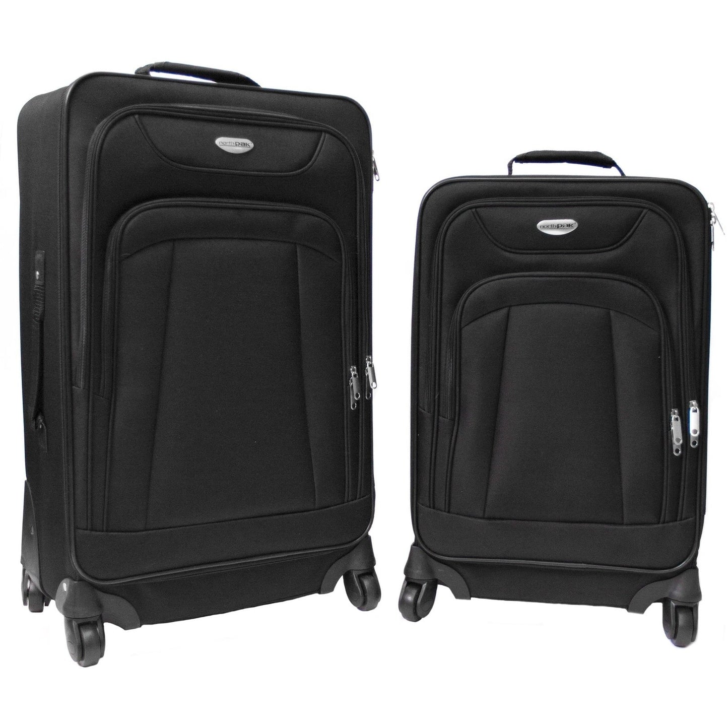 NorthPak Milano 2 Piece 21’’ and 25’’ luggage Spinner Softside 600D Polyester carry-on Set