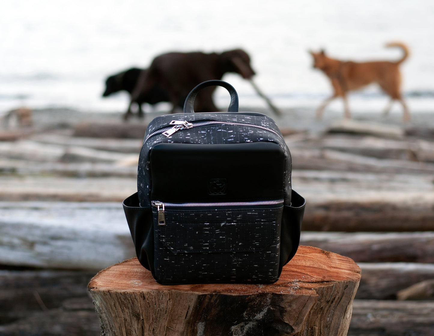White Rhino Black Quartz LUXX Collection Vegan Cork Leather Backpack