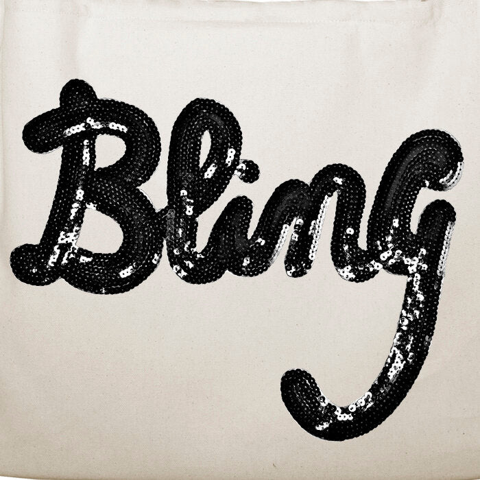 Vine Street Market Bling Sequin Large Vegan Canvas Tote
