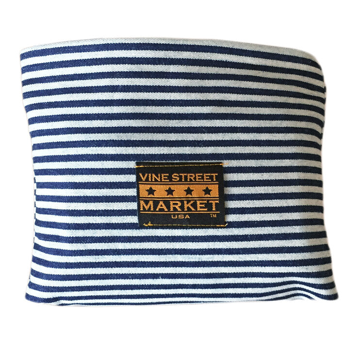 Vine Street Market USA Classic Striped Vegan Large Denim Tote