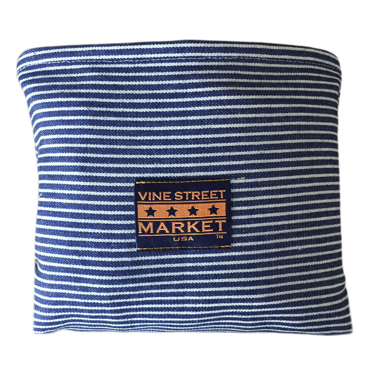 Vine Street Market USA Thin Striped Large Denim Blue Tote