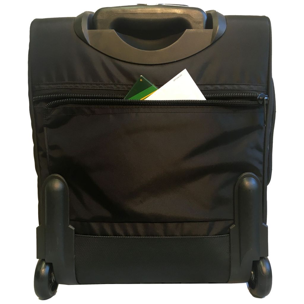 A. Saks 17" Under-The-Seat Overnight Upright Expandable Computer Rollaboard w/USB Port
