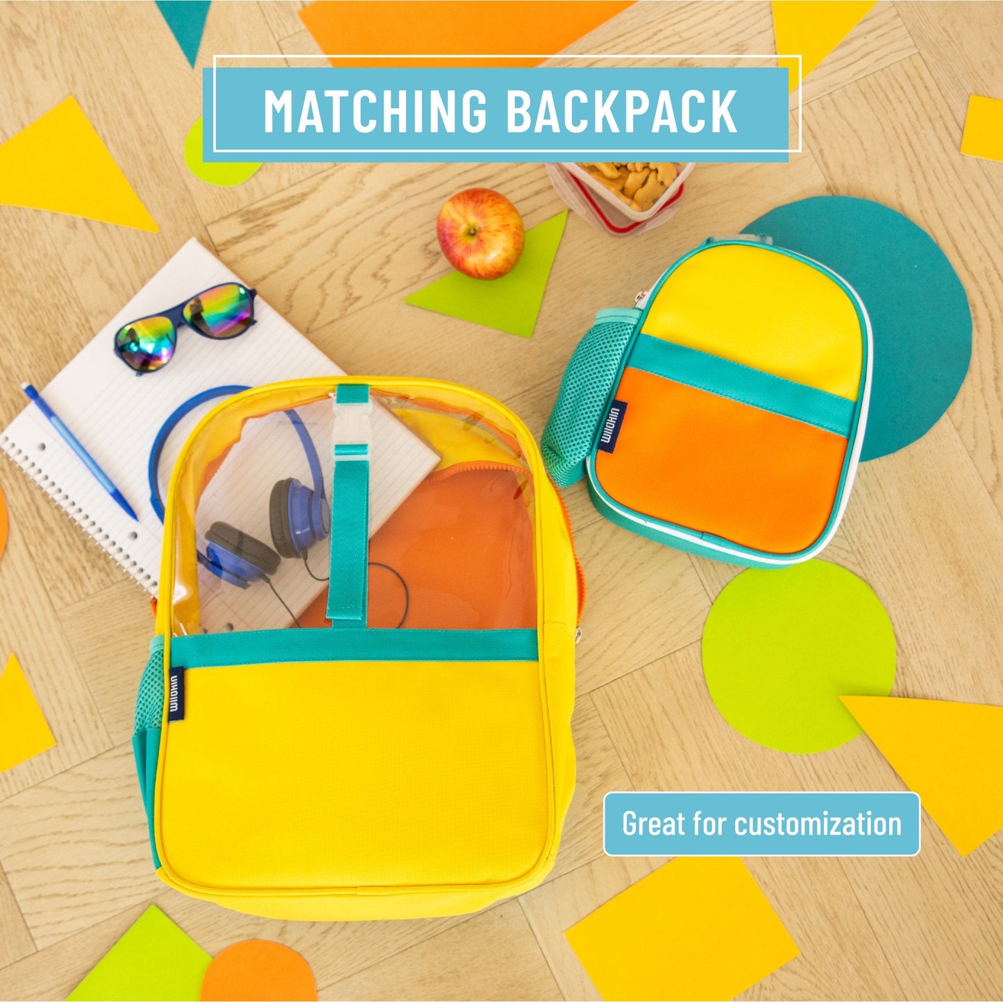 Wildkin Vegan Clip-in Lunch Box+Pack It All 15" Backpack Set