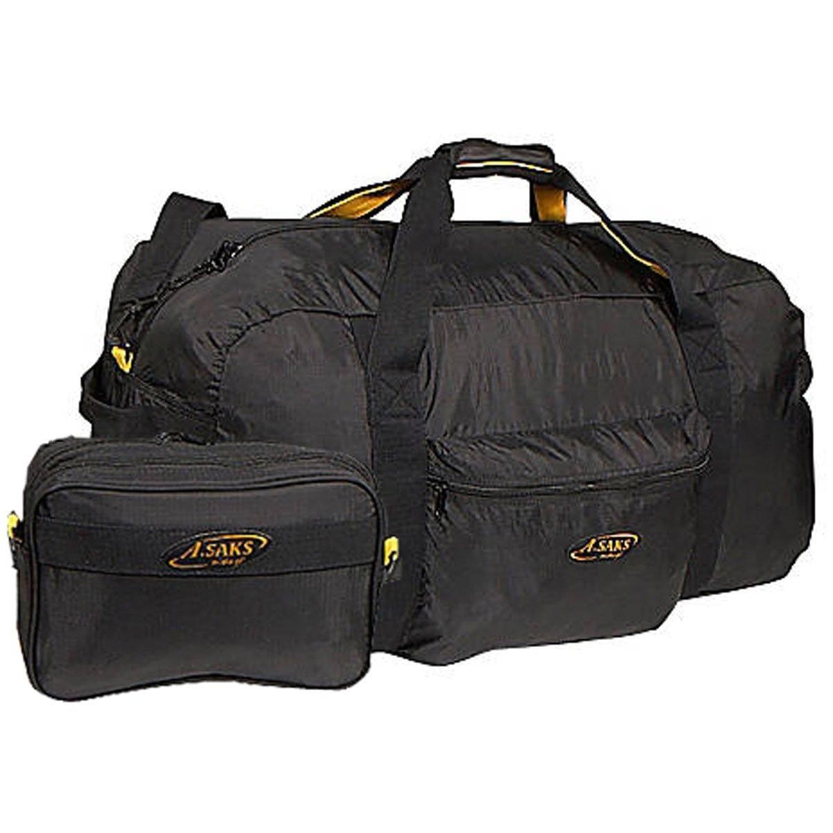 A. Saks 30” Travel Lightweight Folding Duffel Bag With Pouch for Clothing and Bulky Items