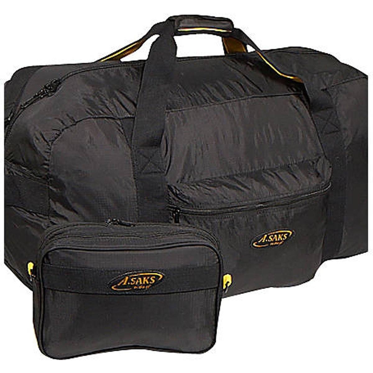 A. Saks 30” Travel Lightweight Folding Duffel Bag With Pouch for Clothing and Bulky Items