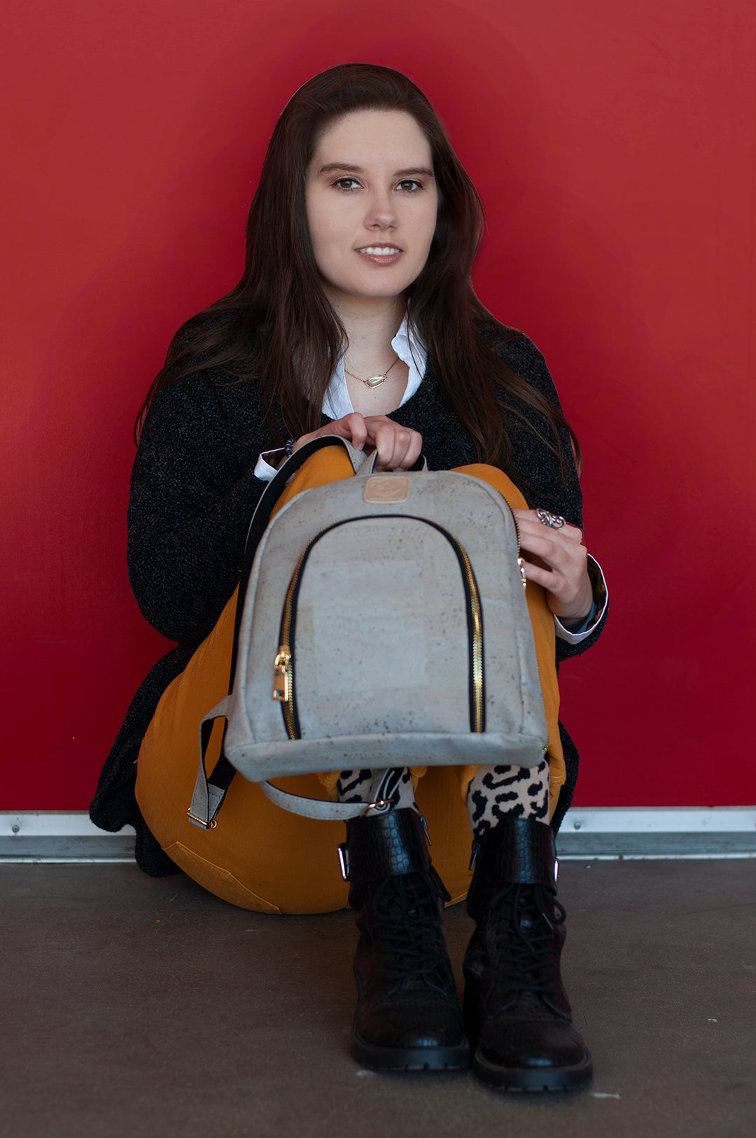 White Rhino Teddy Cork Vegan Backpack