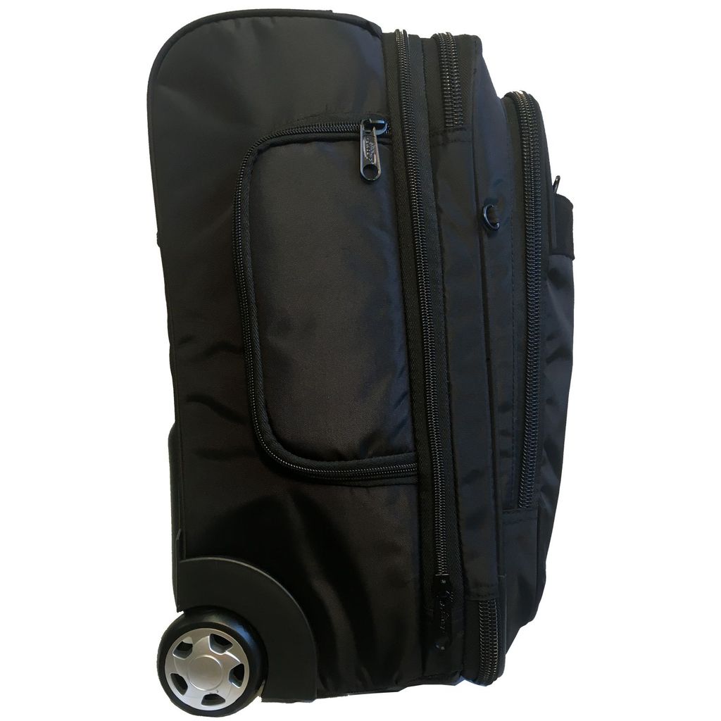 A. Saks 17" Under-The-Seat Overnight Upright Expandable Computer Rollaboard w/USB Port