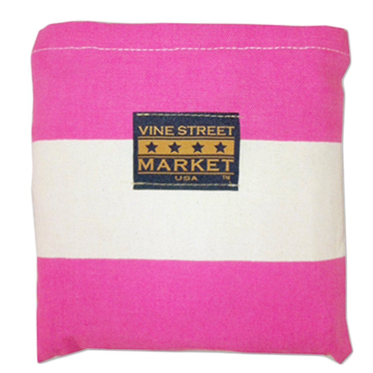 Vine Street Market USA Pink Wide Stripe Large Canvas Fashionable Shoulder Bag Carryall Tote