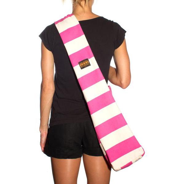 Vine Street Market USA Pink Wide Stripe Large Canvas Fashionable Shoulder Bag Carryall Tote