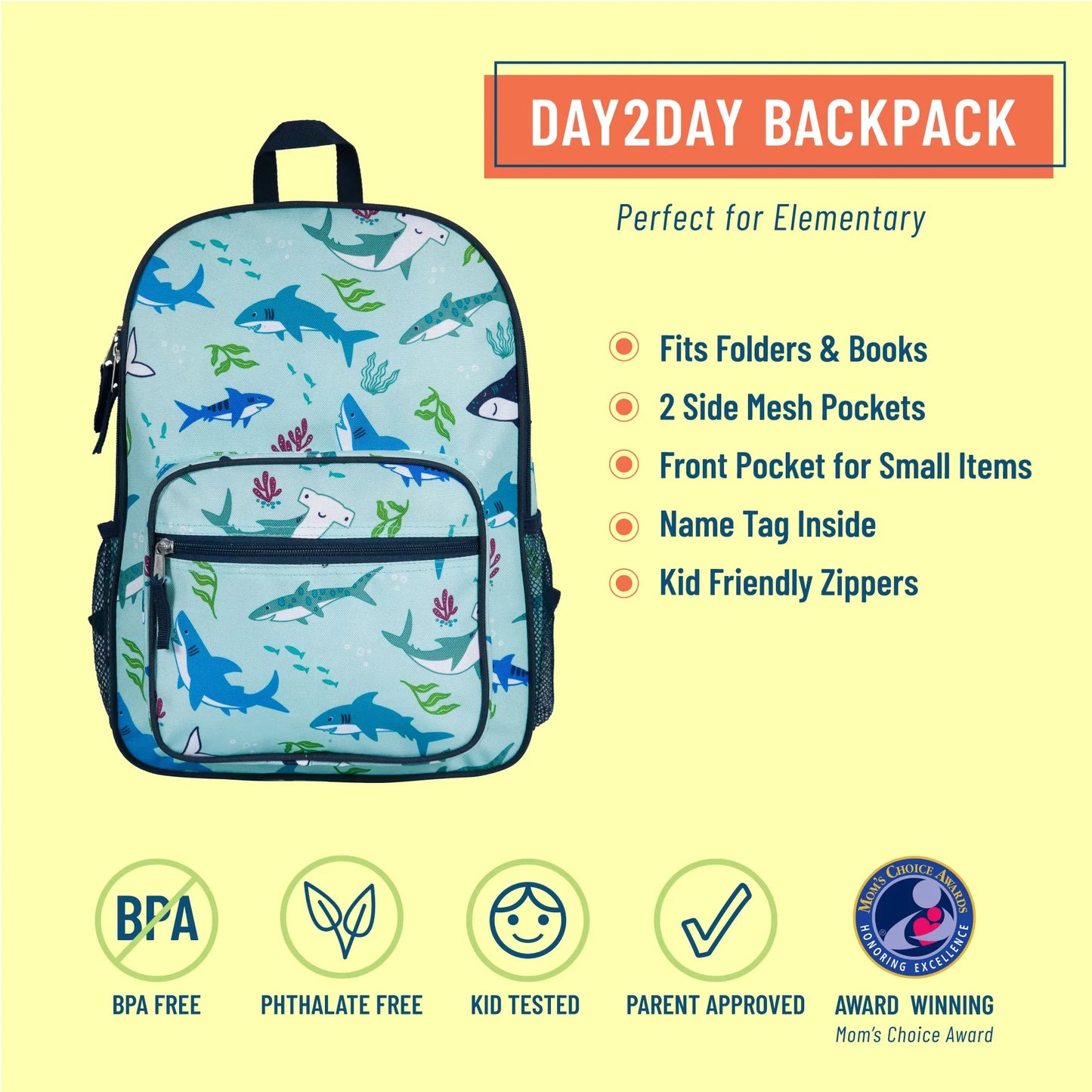 Wildkin Day2Day Vegan Kids Backpack 14.5"