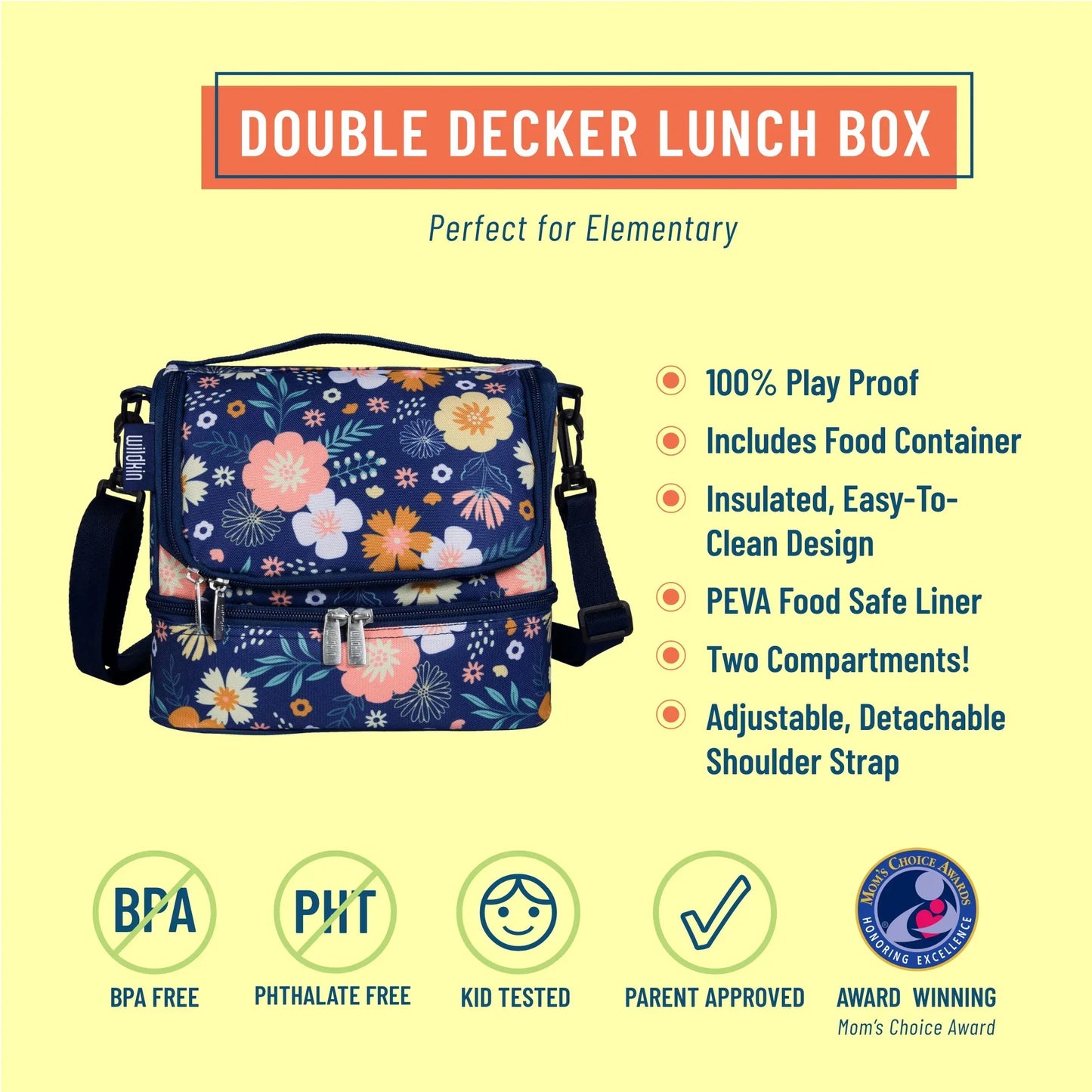 Wildkin Insulated Two Compartment Lunch Bag