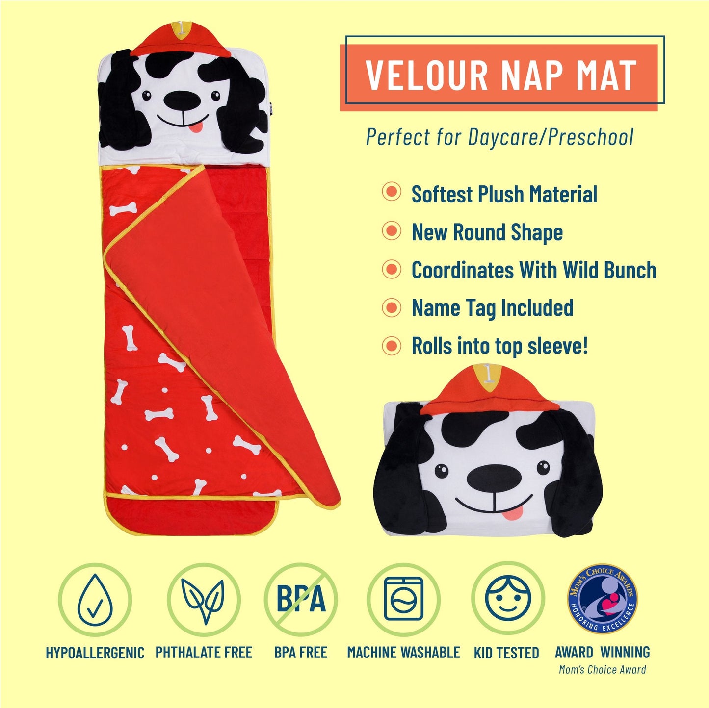 Wildkin Dalmatian 3 Piece Set Plush Nap Mat+Lunch Box+Backpack Bundle offer