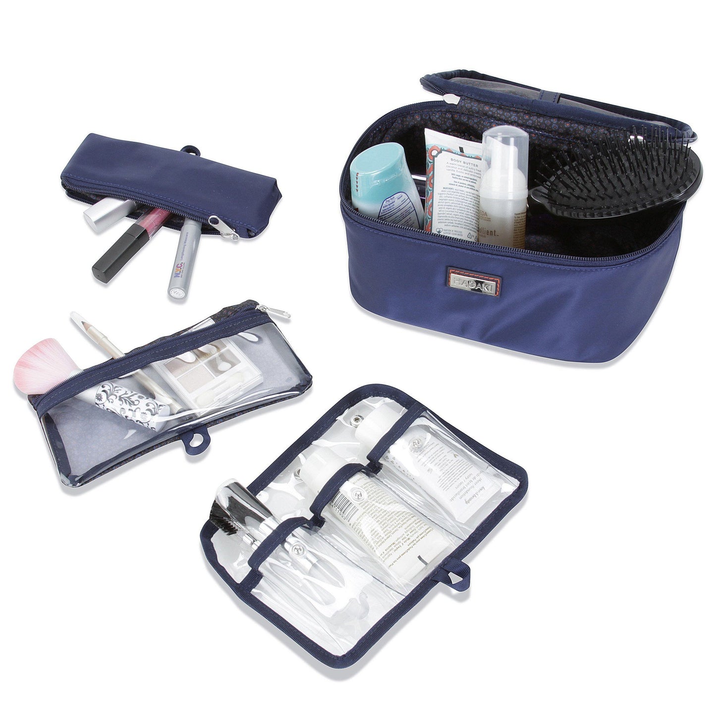 Hadaki Eco-friendly Vegan Leather Train Case Travel Organizer Cosmetic Case
