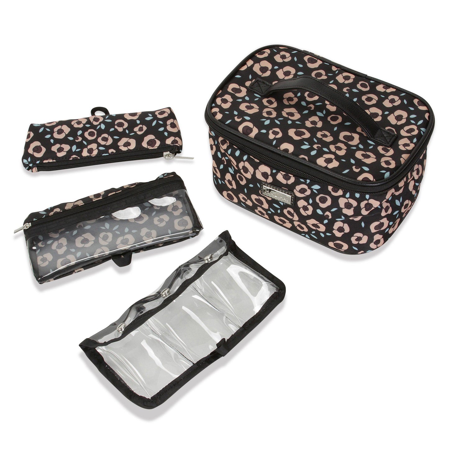 Hadaki Eco-friendly Vegan Leather Train Case Travel Organizer Cosmetic Case