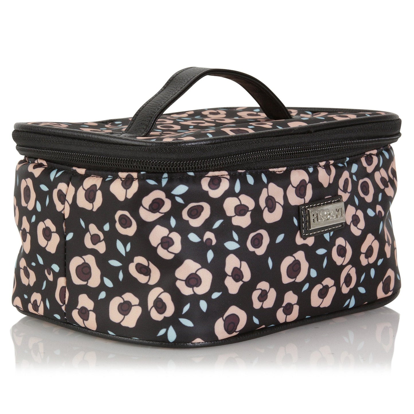 Hadaki Eco-friendly Vegan Leather Train Case Travel Organizer Cosmetic Case